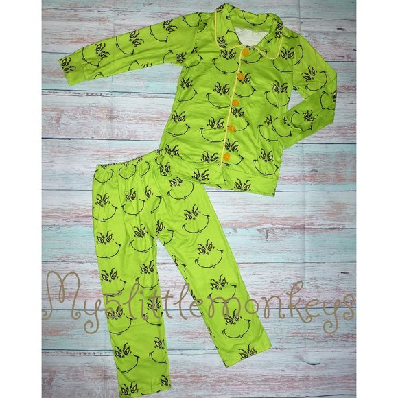 Dr Seuss Grinch Stole Christmas Boys Pajamas - Picture 1 of 2